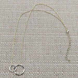 16+2 Inch Gold Over Sterling Silver Interlocking Circles Necklace A6278